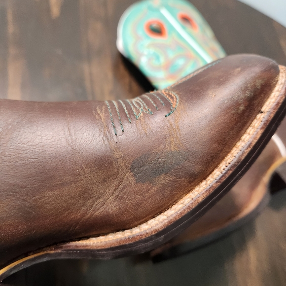 Twisted X Western Boots Brown Leather Mid-Wide Calf Square Toe Women's Size 8C - Picture 6 of 14